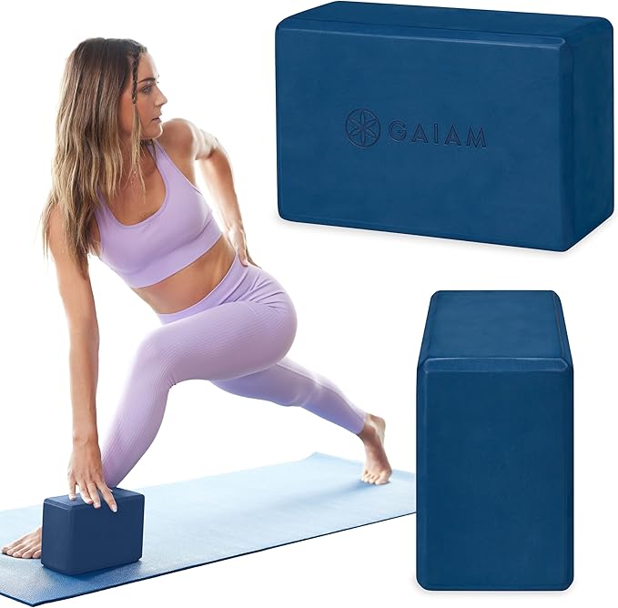 Gaiam Yoga Block - Supportive Latex-Free Eva Foam - Soft Non-Slip Surface with Beveled Edges for Yoga, Pilates, Meditation - Yoga Accessories for Stability, Balance, Deepen Stretches