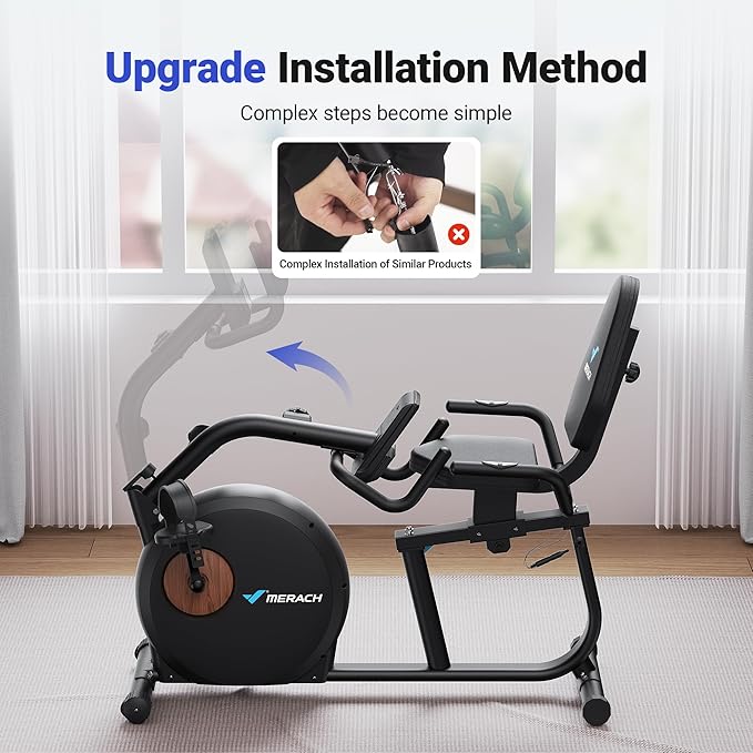 MERACH Recumbent Exercise Bike for Home with Smart Bluetooth and Exclusive App Connectivity, LCD, Heart Rate Handle, Magnetic Recumbent Bikes S08/S23