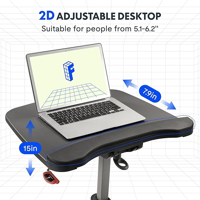 FLEXISPOT Exercise Bike with 2D Desktop, Space Saving Under Desk Bike with Removable Desk, Stationary Bikes Indoor Bikes with 300LBS Heavy Duty 8-Level Resistance Flywheel Optional LCD, V9PRO/V9MAX