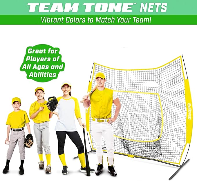 GoSportsGoSports Team Tone 7' x 7' Baseball & Softball Practice Hitting & Pitching Nets in Team Colors