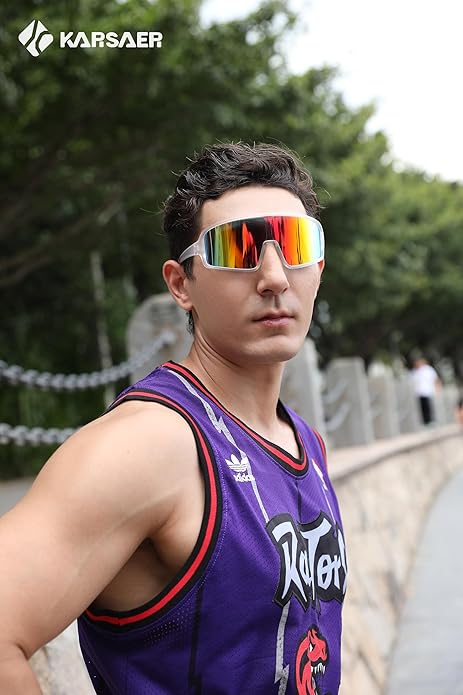 Karsaer Vision Sports Sunglasses Cycling Glasses Baseball Softball Sunglasses Unisex for Adult Youth Kids Boys Girls 8-16