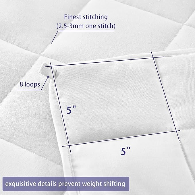 King Size Weighted Blanket for Adults (30 lbs, 80” x 87”, White) Cooling Heavy Blanket for Sleeping Perfect for 290-310 lbs, Breathable Blanket for Adults & Couple All Season, Machine Washable