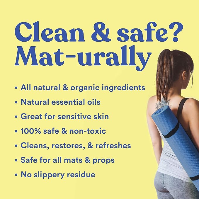 ASUTRA Yoga Mat Cleaner Spray (Fresh & Unscented), 4 fl oz - No Slippery Residue, Deep-Cleansing for Fitness Gear & Gym Equipment, Microfiber Towel Included