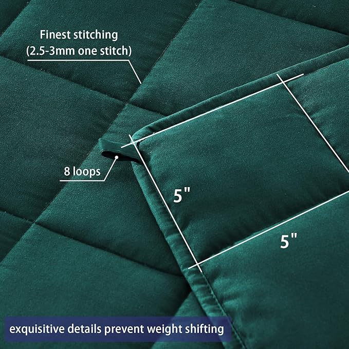 King Size Weighted Blanket for Adults (30 lbs, 80” x 87”, Dark Green) Cooling Heavy Blanket for Sleeping Perfect for 290-310 lbs, Breathable Blanket for Adults & Couple All Season, Machine Washable
