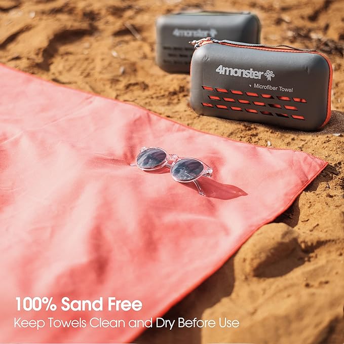 4Monster Camping Towel Super Absorbent, Quick Dry Microfiber Travel Towel, Fast Drying Ultra Soft Compact Gym Towel for Hiking Swimming Beach Yoga Travel Sports Backpack (Marine Blue, 47.00" x 23.60")