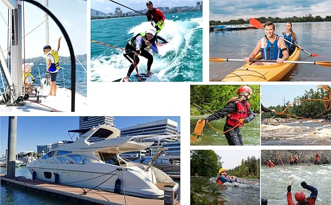 1/2 in (12mm) x 32 ft (10Meter) Floating Rope Anchor Mooring Rope Boat Rope Marine Rope Dock Lines Kayak Canoe Tow Throw Line Reflective Red