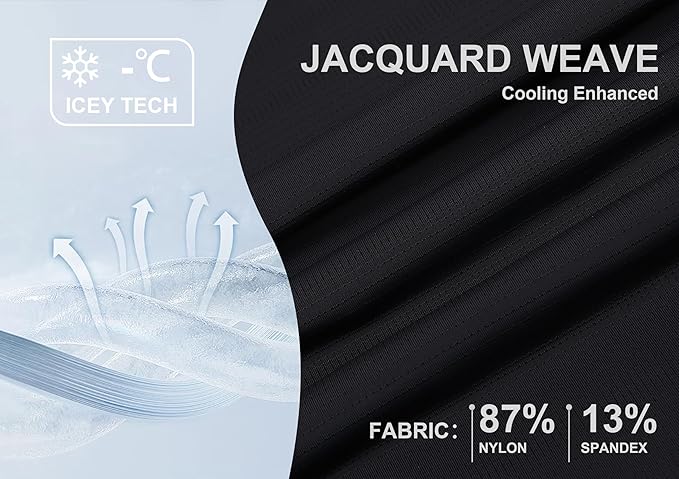 Esabel.C Jacquard Golf Shirts for Men Moisture Wicking Short Sleeve Performance Dry Fit Active Mens Polo Shirts