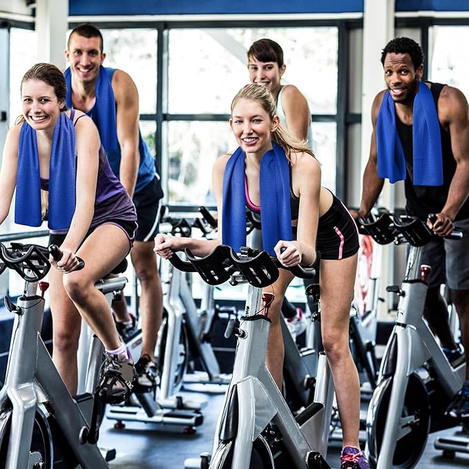 Shellwei 50 Pcs Cooling Towel 40 x 12 Inch Microfiber Workout Towels Breathable Chilly Towel Ice Cool Cold Towels Bulk Fast Drying Absorbent Sweat Rag for Neck Yoga Sports Golf Gym