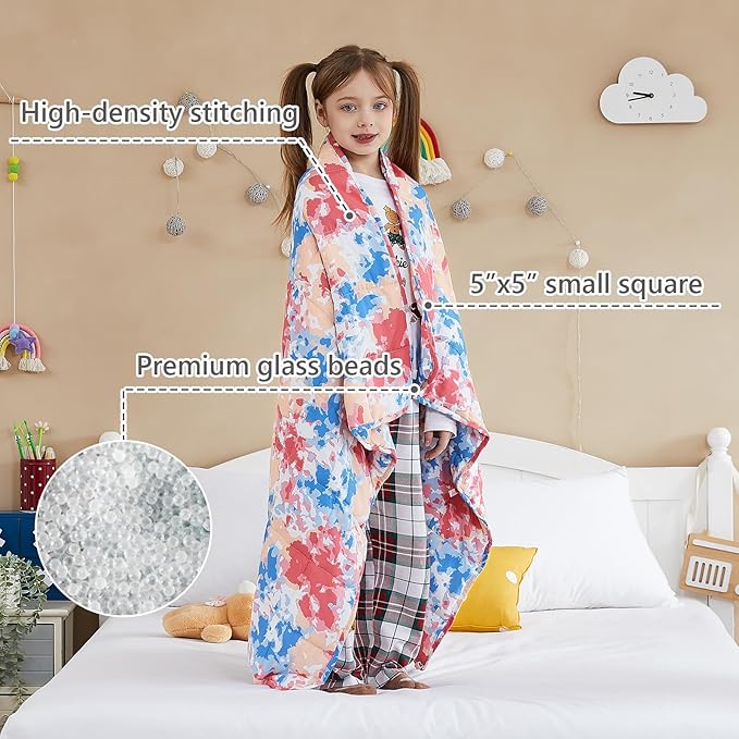 L'AGRATY Weighted Blanket - 36"x48" 3lbs Weighted Blanket Microfiber Material with Glass Beads Small Blanket for All-Season Summer Fall Winter Soft Thick Blanket