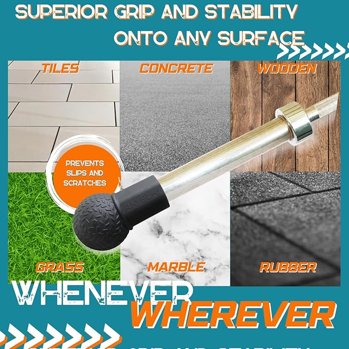 Landmine Attachment for Barbell, with Portable Strap Handle Accessory, Barbell Ball for Press Row Spin Split Squats, Durable Rubber Landmine Bomb Attachment, Fits 2 Inch Olympic Bars
