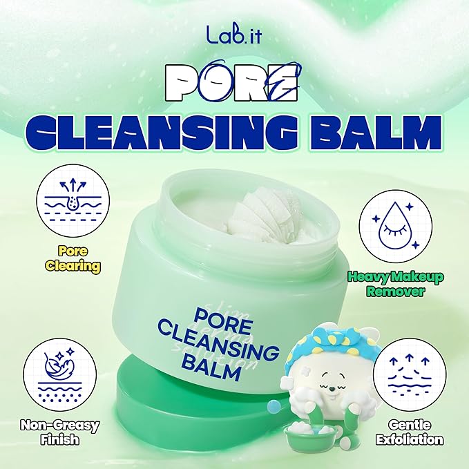 Lab.it Pore Cleansing Travel Kit (5EA)– Korean Skincare Discovery Set for Teens with Cleansing Balm, Rice Cleanser, Clay Mask, Salt & Jelly Mask, Travel-Size Face Mask Kit for Sensitive Skin, Gift Set
