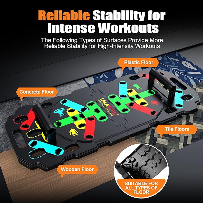 LALAHIGH Upgraded Large Portable Fitness Equipment: 5th Generation 26-in-1 Push