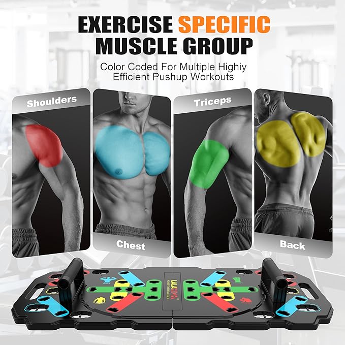 LALAHIGH Upgraded Large Portable Fitness Equipment: 5th Generation 26-in-1 Push