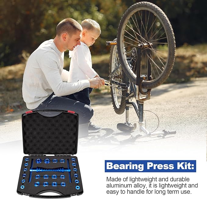25PCS Bicycle Bearing Press Kit for Wheel Hub, Soft Tail Frame Pivot Point Installation with Bushing Tool