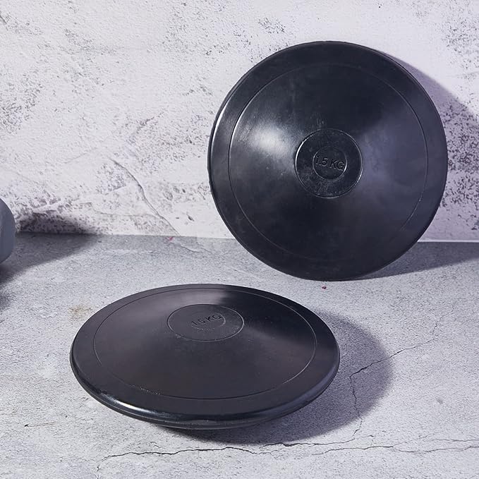 2 Pcs 1.5 kg Smooth Surface Black Rubber