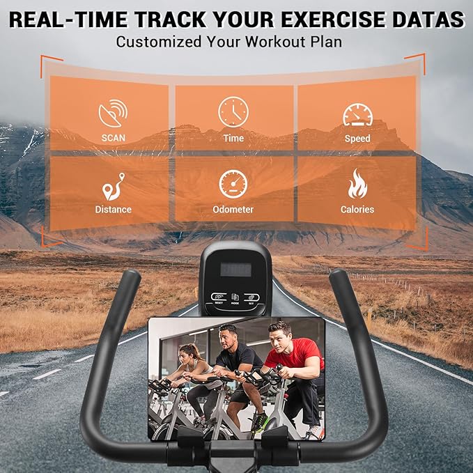 Exercise Bike, WENOKER Stationary Bike for Home, Indoor Bike with Silent Belt Drive, Heavy Flywheel, Multi-grips Handlebar and Upgraded Digital Display