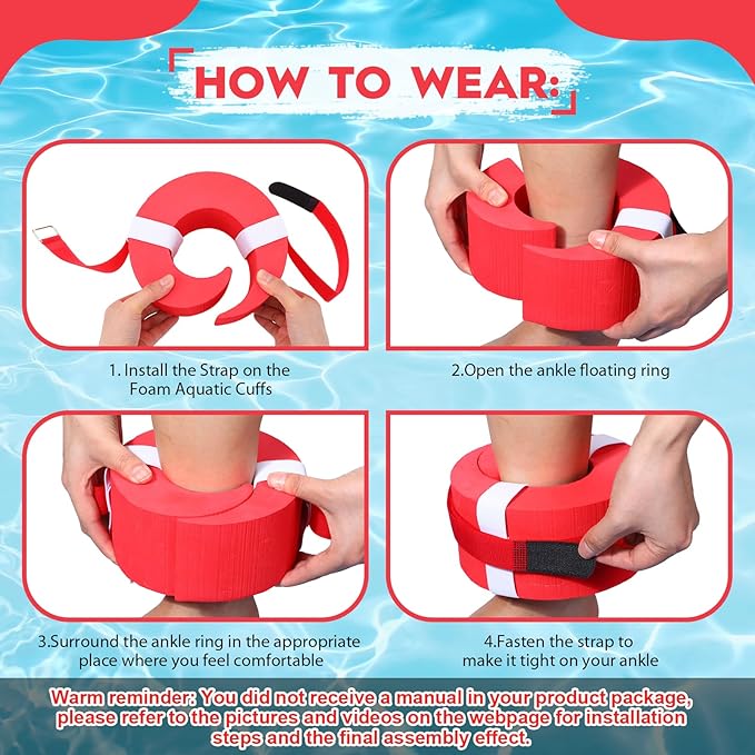 2 Pcs Foam Swim Aquatic Cuffs Equipment Water