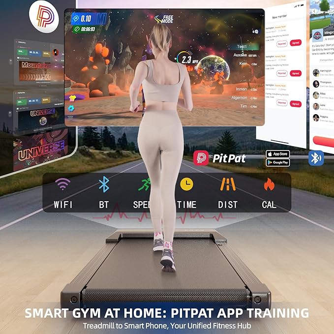 SupeRun Walking Pad, Under Desk Treadmill, 3 in 1 Portable Treadmill with Remote Control LED Display, 2.5 HP Quiet Walking Jogging Machine for Office Home Use, 300 Lbs Capacity