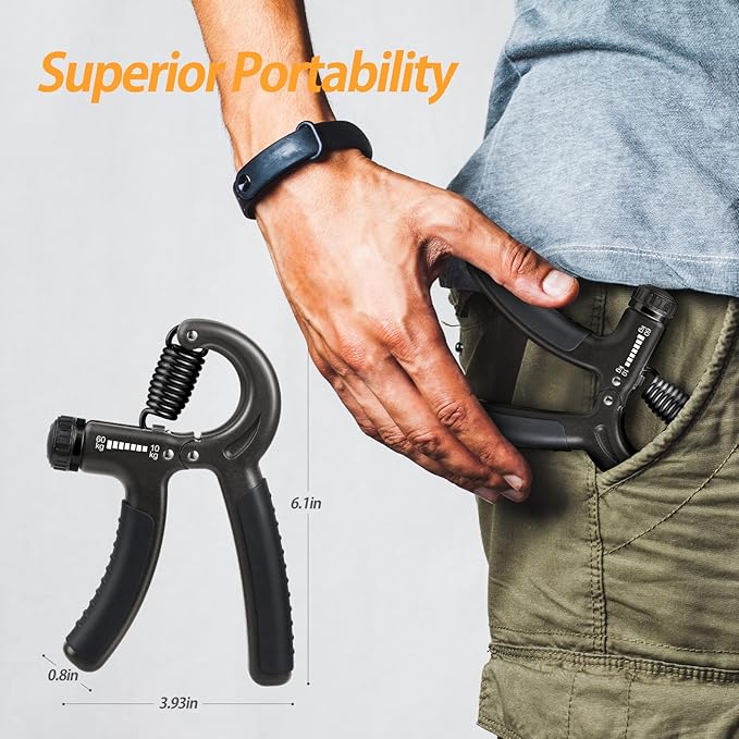 2 Pack Grip Strength Trainer 22-132Lbs (10-60kg), (10-60kg), Forearm