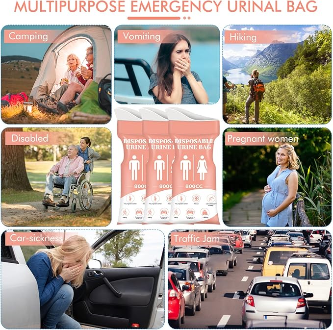 DIBBATU Disposable Urinal Bag 24 PCS 800ML Emergency