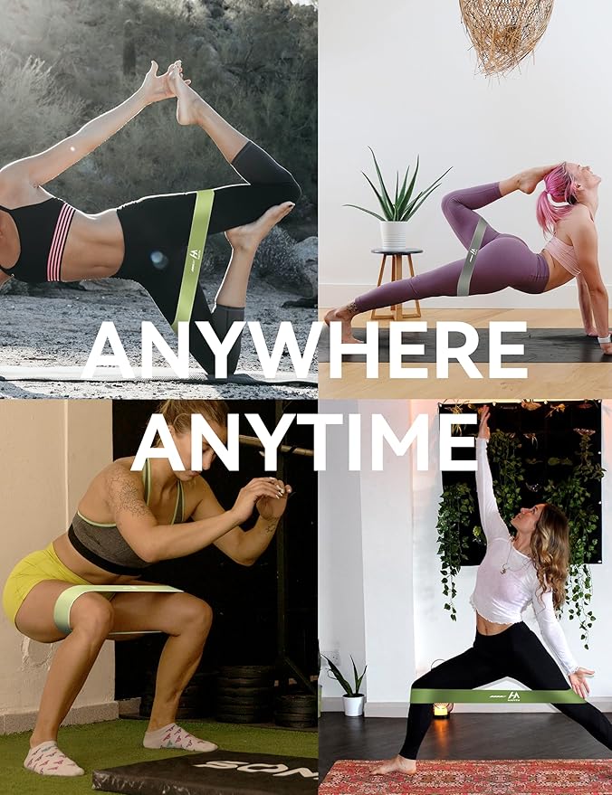 Fabric Resistance Bands for Women – 5 Level Exercise Bands Resistance Set, Resistance Bands for Working Out with Handles, Workout Bands Resistance for Women, Yoga, Pilates, Glutes, Legs,Vigor Yellow