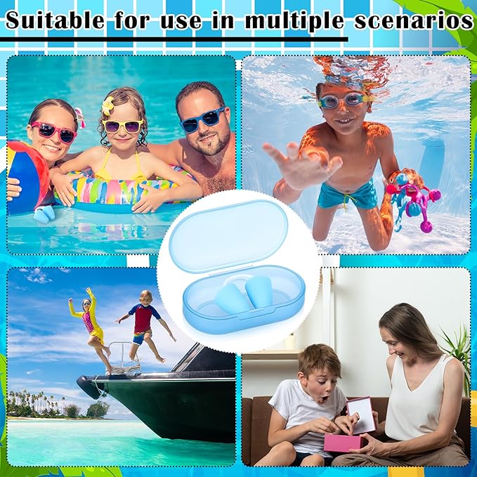 2 Pack Nose Plugs for Swimming for Adults and Kids (Age 7-12), Waterproof Soft Silicone Swimming Protectors Nose Block Nostril Plugs for Swimmers Surfers Water Sports