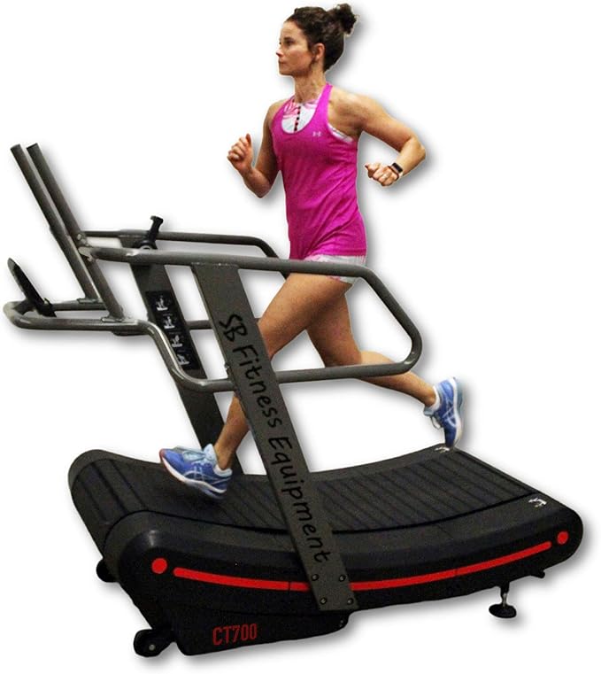 CT700 Self Generated Curved Commercial Exercise Workout Treadmill with 8 Resistance Levels and Front Digital Display
