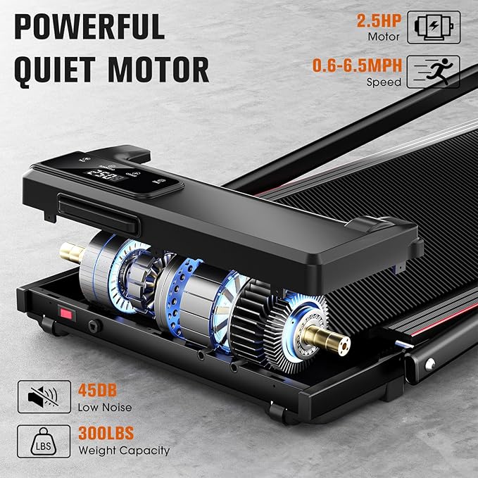 7.8MPH Incline Treadmill for Home, Walking Pad with Handle Bar, Under Desk Compact Treadmill with 350 Lbs Capacity, LED Display & APP, Remote Control, 3.0HP