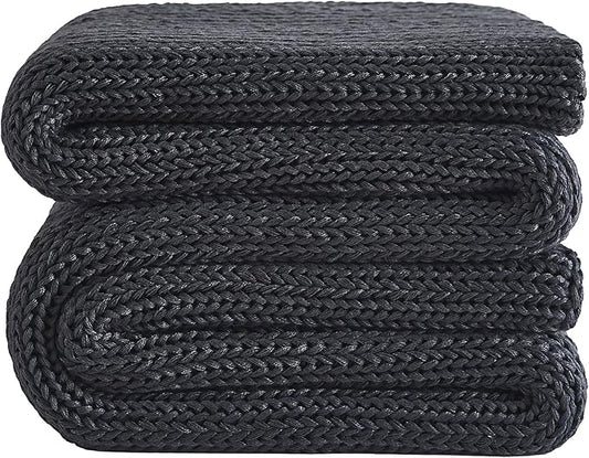 L'AGRATY Knitted Weighted Blanket - 48"x72" 12lbs Cooling Chunky Knit Heavy Blanket for Adults Braided Crochet Throw Thick Cable Yarn Knit Decorative No Beads Evenly Weighted Machine Washable