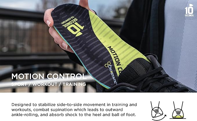 10 Seconds 3210 Motion Control Insoles, M 11, W 13