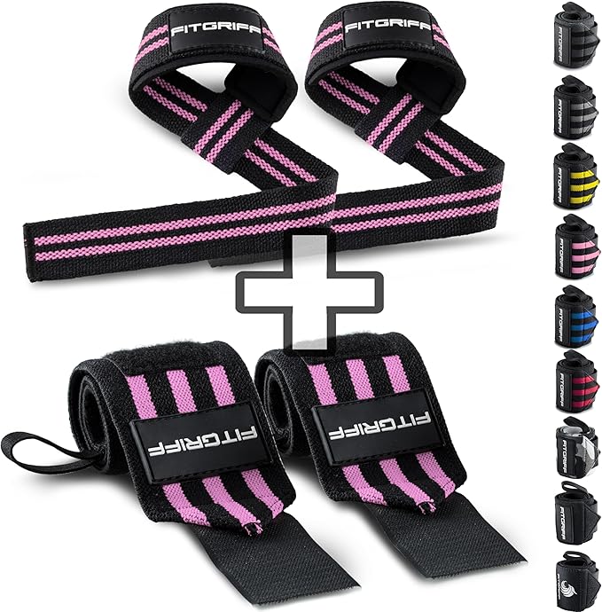 Fitgriff® Lifting Straps & Wrist Wraps (Bundle) Superior Support for Weightlifting & Gym Workouts - for Men and Women