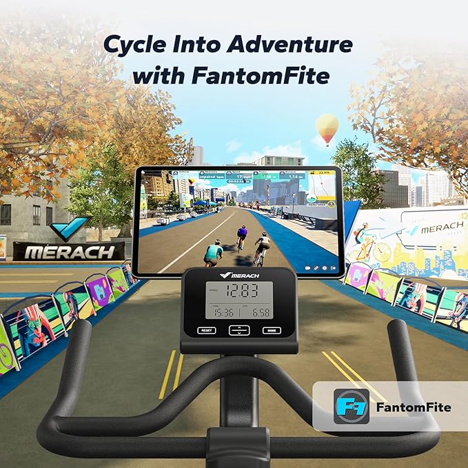 MERACH Magnetic Exercise Bike, Indoor Cycling Bike with Self-Developed App, 350 lbs Weight Capacity & 40 lbs Flywheel, Stationary Bike for Home Gym Fitness
