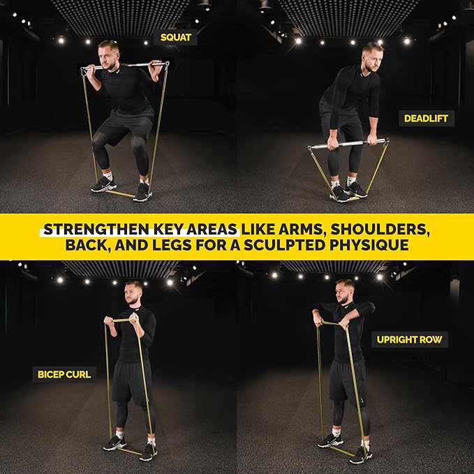 Long Resistance Bands for Working Out Men and Women - Set of 5 Pull-Up Bands, Rubber Handles and Door Anchor - Workout Bands Resistance for Men - Exercise Bands Resistance Bands Set