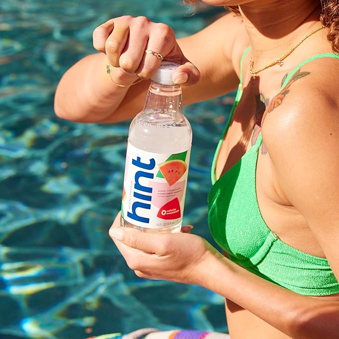 Hint Fruit-Infused Bottled Water, Watermelon - Sugar Free Flavored Water with Zero Calories, Naturally Flavored, and No Artificial Sweeteners - 16 Fl Oz (Pack of 12)