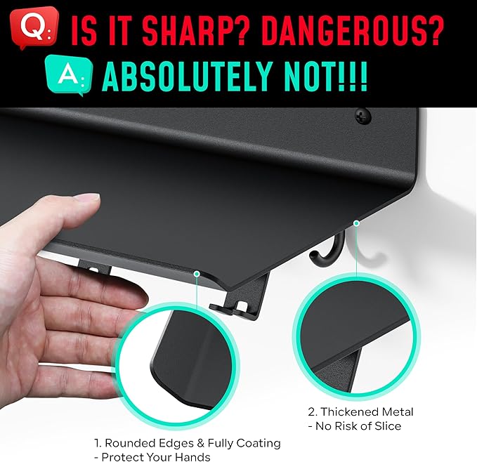 1-Tier Floating Shelf Compatible with Tonal Accessories, Home Gym Storage Shelf, Gym Rack Wall Mount Organizer, Workout Metal Holder, T-Bracket Lock Adapters Hanger, US Patent Holding