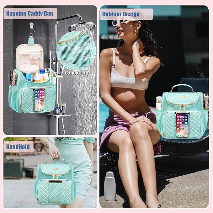 Large Toiletry Bag for Women Men,Portable Shower Caddy For College Dorms,Gym Shower Bag for Women, Quick Dry Hanging Toiletry Bag Bathroom Accessories Bag for Traveling, Camping Essentials