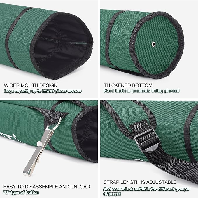 Elong Adjustable Archery Back Arrow Quiver Holder - Upgraded Quiver Arrows for Compound Recurve Bow and Hunting Target Practicing Youth and Adults