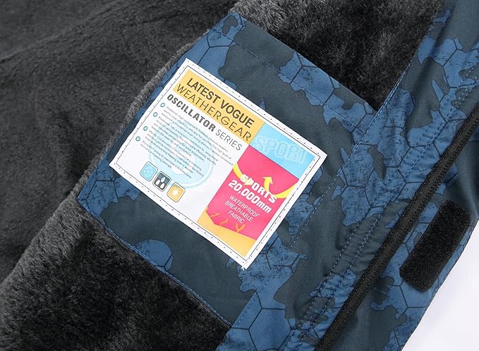 Keevoom Boys Winter Coat Ski Jacket Windproof Kids Snowboard Warm Fleece Snow Coat Waterproof Outdoor Hooded Ski Coats