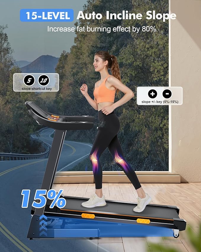 8.7MPH Walking Pad Treadmill for Home with Incline, 3.5HP Real Brushless Treadmill with Incline 350 lb Capacity, Double Deck Running Desk Treadmills Support App and Pre-Set Mode