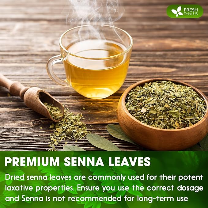 FreshDrinkUS, Permium 10oz Senna Leaves, 100% Natural & Pure from Senna Leaves, Senna Leaf Tea, Senna Loose Leaf Herbal Tea, No Additives, No Caffeine, Vegan