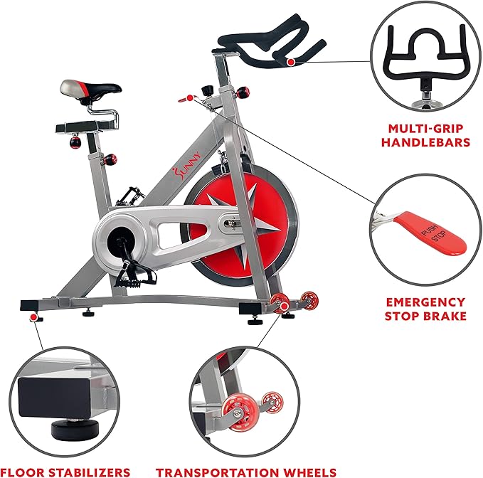 Sunny Health & Fitness ACTIVE Series Smart Exercise Bike with SunnyFit App Connection