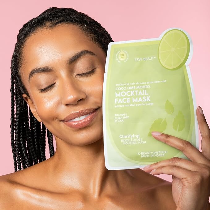 ESW Beauty Coco Lime Mojito Clarifying Face Mask - Hydrating, Revitalizing, Vegan Face Mask with Coconut Water, Lime & Tea Tree for Radiant Skin