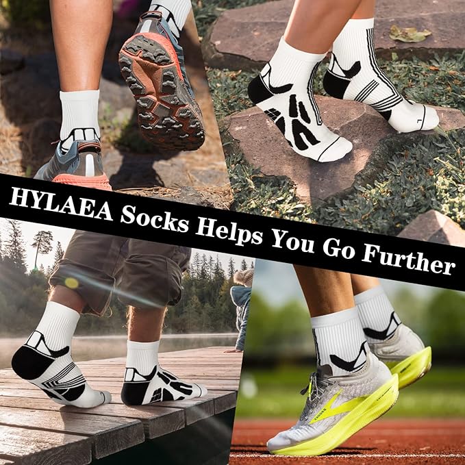 Hylaea Quarter Athletic Running Socks No Blister, Cushion Moisture Wicking Socks for Cycling Sport
