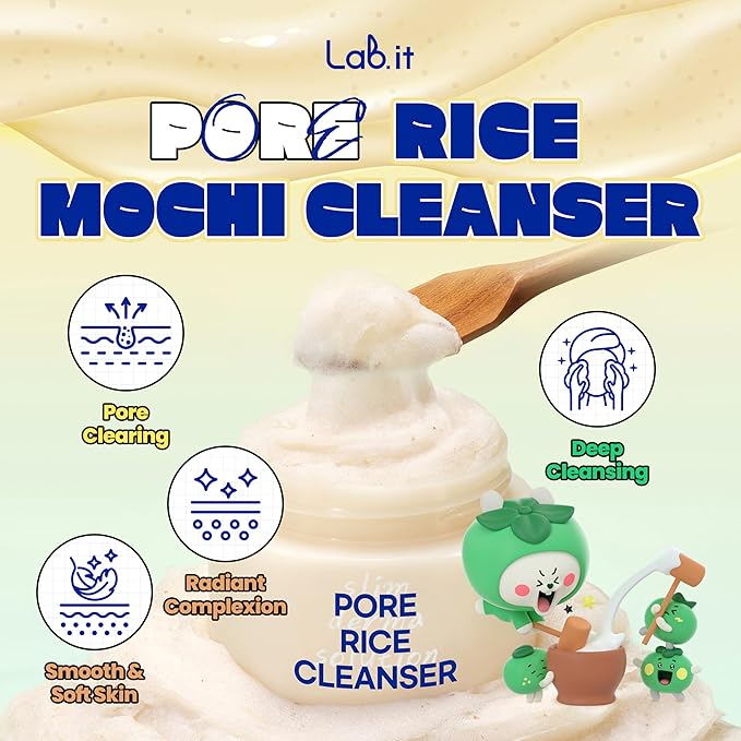 Lab.it Pore Cleansing Travel Kit (5EA)– Korean Skincare Discovery Set for Teens with Cleansing Balm, Rice Cleanser, Clay Mask, Salt & Jelly Mask, Travel-Size Face Mask Kit for Sensitive Skin, Gift Set