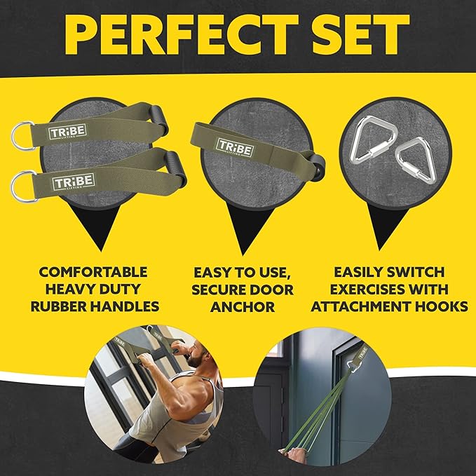 Long Resistance Bands for Working Out Men and Women - Set of 5 Pull-Up Bands, Rubber Handles and Door Anchor - Workout Bands Resistance for Men - Exercise Bands Resistance Bands Set