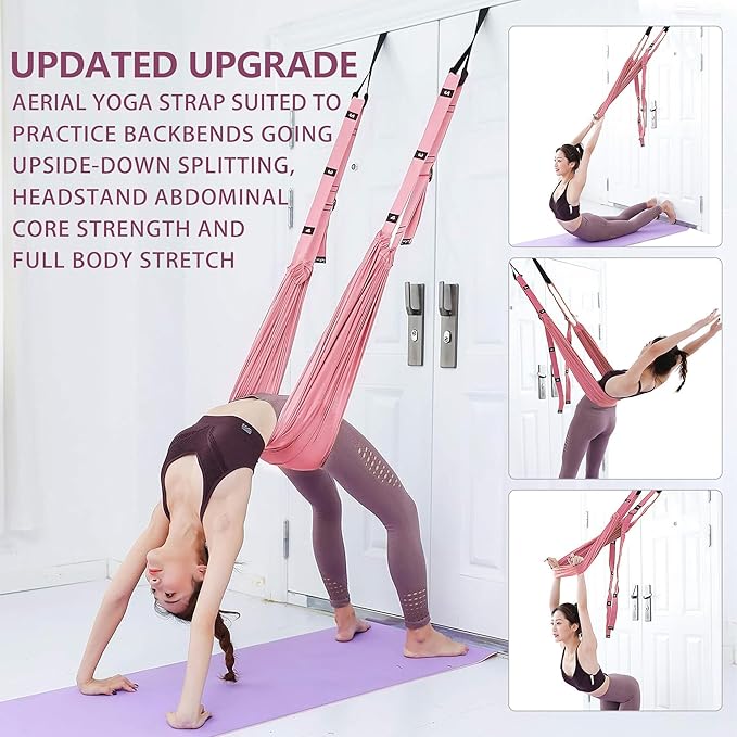 Leg Stretcher Strap, Stretching Equipment with Door Anchor Flexibility Trainer Backbend Assist for Dance Aerial Yoga Ballet Leg Stretching Exercise