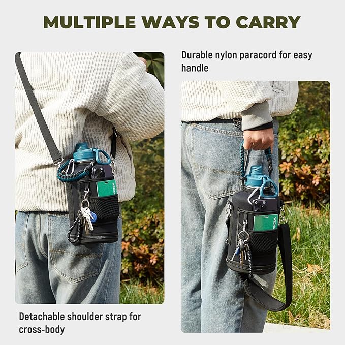 84oz Water Bottle with Straw - Triple Insulated Flask, 48hr Cold Retention Large Water Bottle, Leakproof Water Jug for Gym, Hiking, Camping, Outdoor Sports(2 pack,Mix Color)