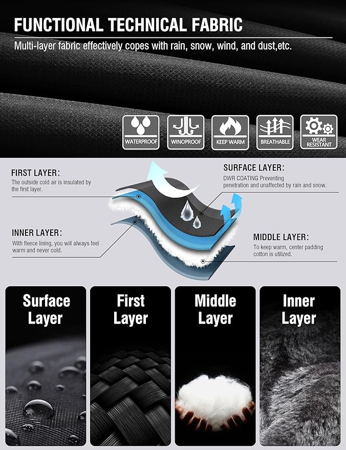 Rapoo Men's Winter Ski Snow Jacket Mountain Waterproof Windproof Rain Jacket