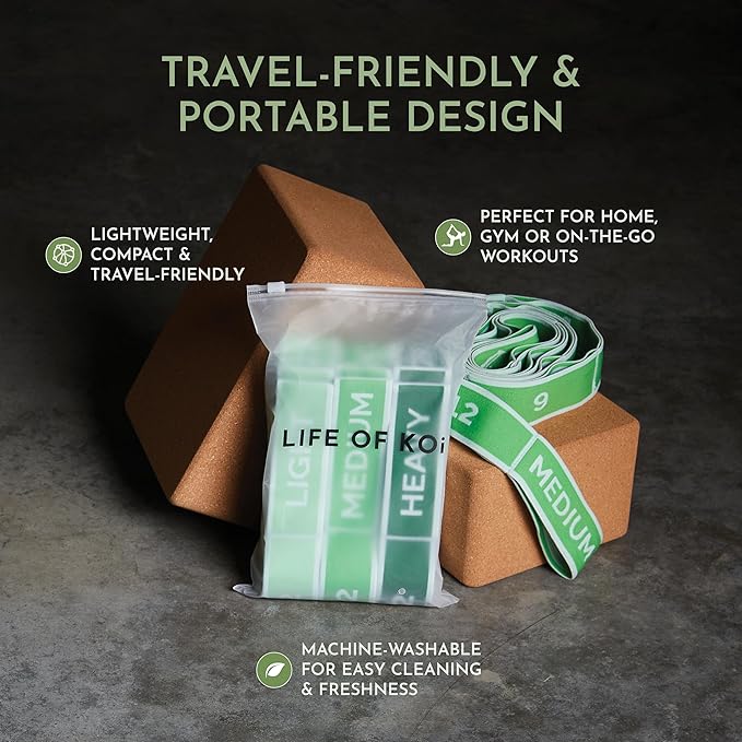 Stretching Strap Set of 3, Stretch Straps with Loops for Yoga, Pilates, Dance, Physical Therapy, 3 Resistance Bands, Stretch Bands for Exercise, Flexibility, Yoga Straps for Stretching