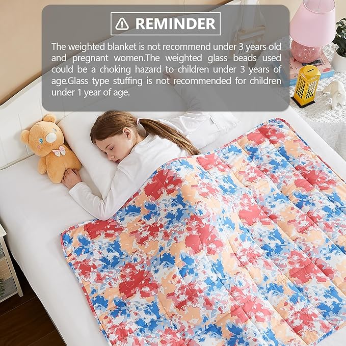 L'AGRATY Weighted Blanket - 36"x48" 3lbs Weighted Blanket Microfiber Material with Glass Beads Small Blanket for All-Season Summer Fall Winter Soft Thick Blanket